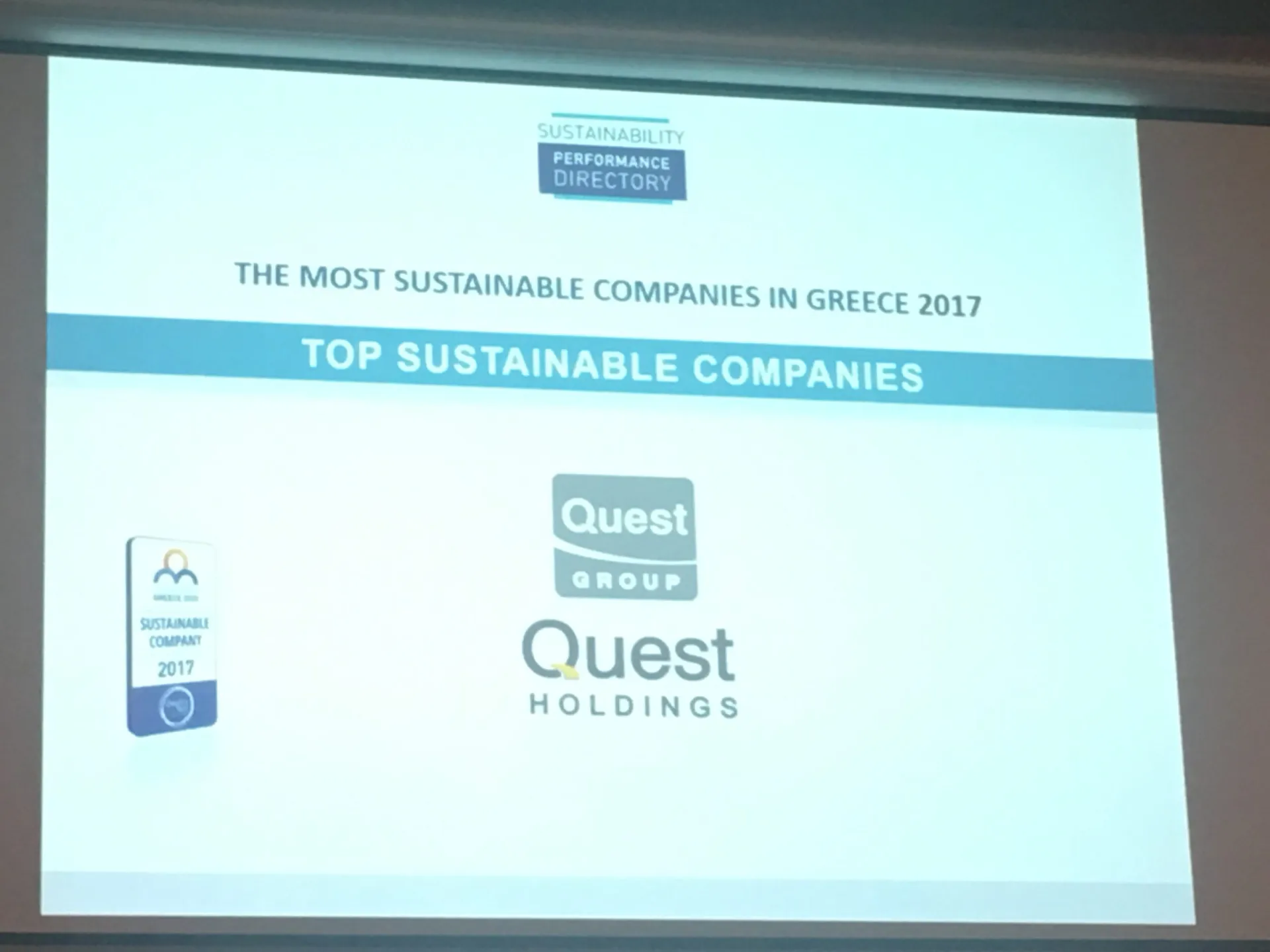 H Quest Συμμετοχών Top Sustainable Company