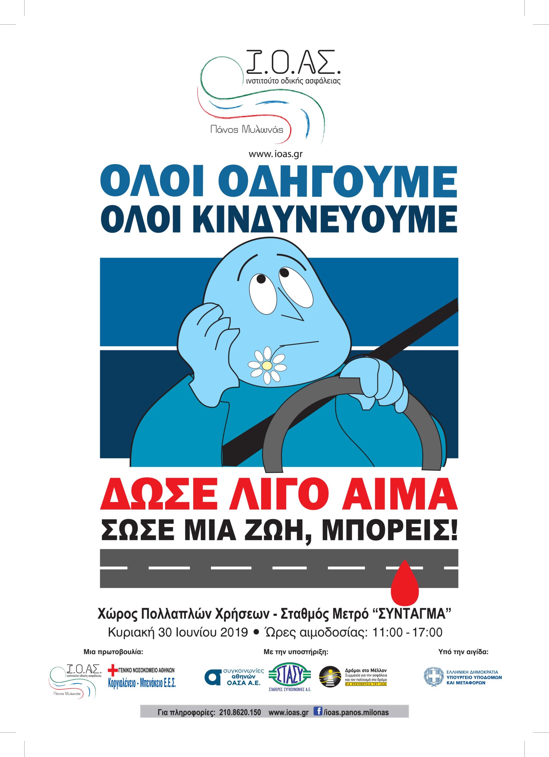 Αιμοδοσία για τους τραυματίες από τροχαία συμβάντα