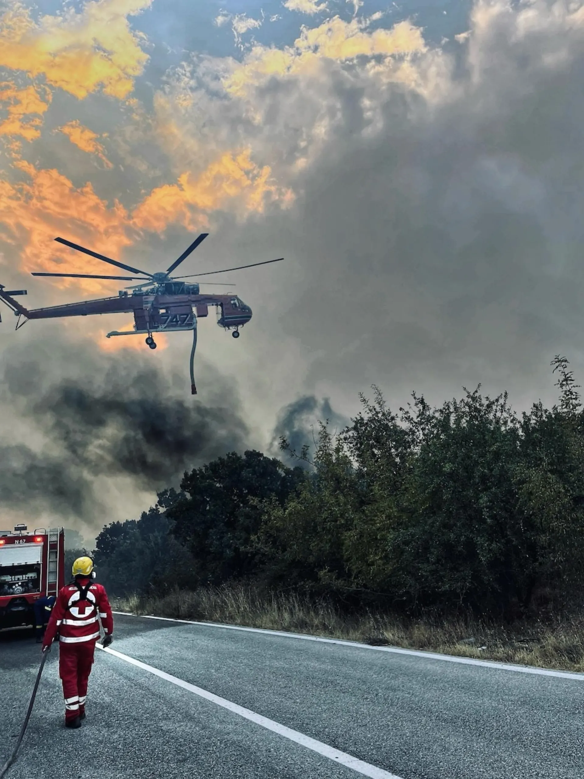 EEΣ: Στην πρώτη γραμμή της μάχης με τις φλόγες στην Ροδόπη