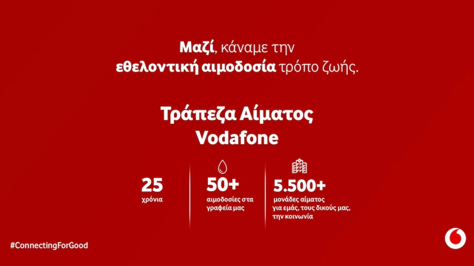 25 Χρόνια Τράπεζα Αίματος Vodafone: Πάνω από 5.500 μονάδες αίματος